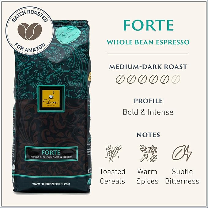 Filicori Zecchini Italian Espresso Beans ??Whole Bean Coffee, Bold Dark Roast Arabica & Robusta