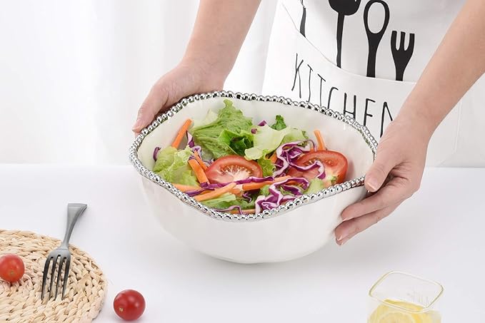 Salerno Porcelain Large Salad Bowl