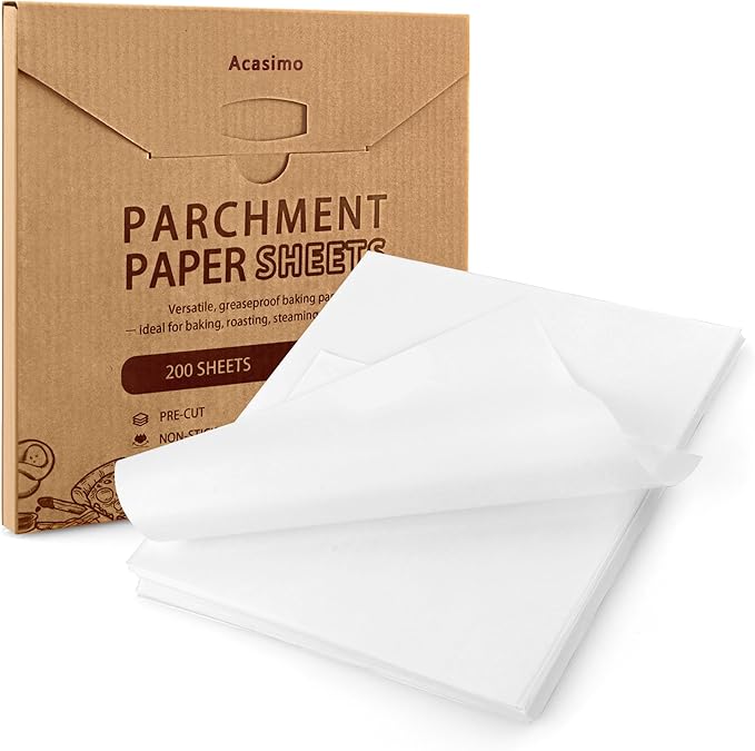 200PCS Parchment Paper Sheets, 8x8 Inch, Squares Baking Paper for Baking, Air Fryer, Steaming