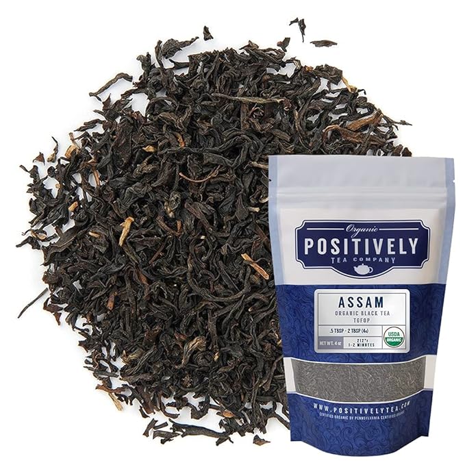 Organic Positively Tea Company, Assam TGFOP Black Tea, Loose Leaf, 4 Ounce