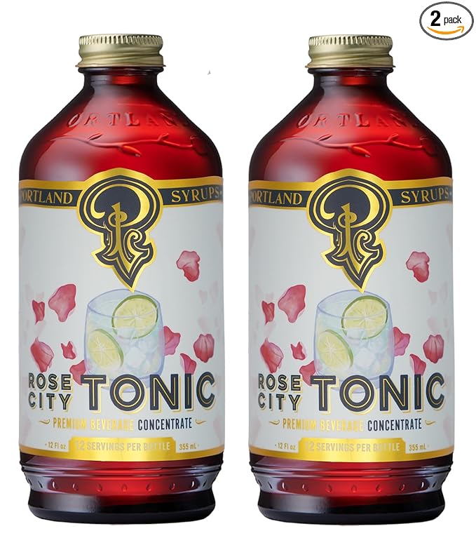 Portland Syrups Rose City Tonic Concentrate - Craft Delicious Cocktails, Mocktails, Sodas, and More