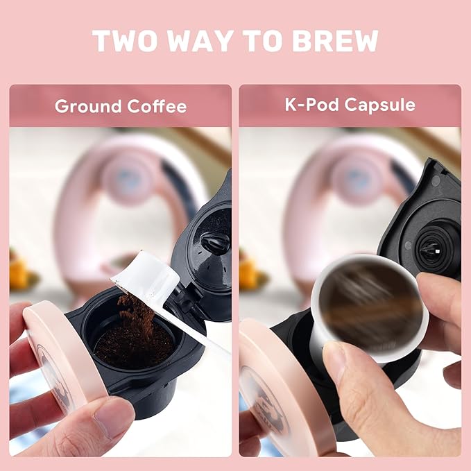 Single Serve Coffee Maker,Fast Brew in 2 minutes,Stylish竊낧ompact Design,MINI Q 2 IN 1 Coffee