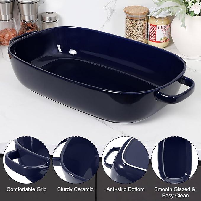 4.5 Quart Ceramic Baking Dish,Serving Bakeware for Casserole,Lasagna,Gratin,Broiling,Roasting,and