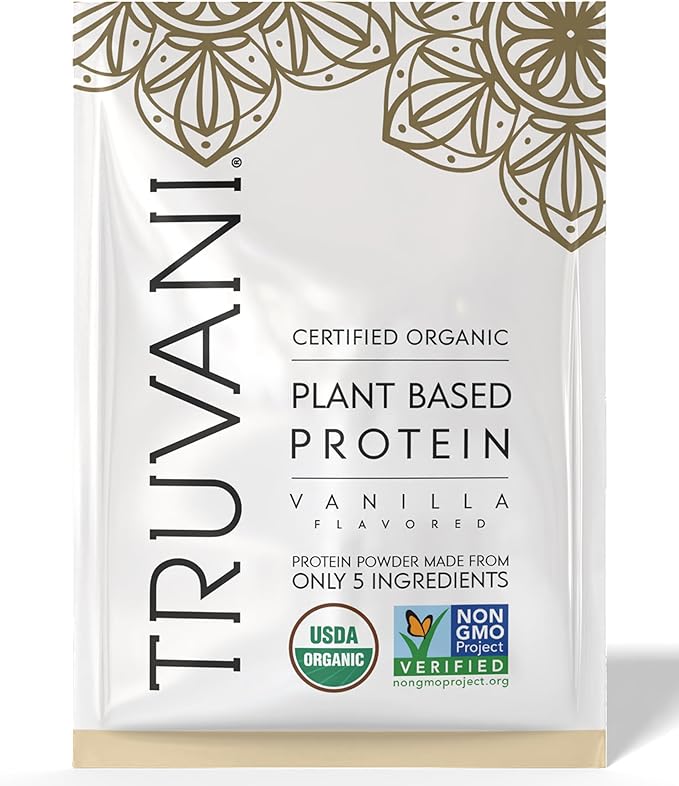 Truvani Vegan Pea Protein Powder | Vanilla | 20g Organic Plant Based Protein | 1 Serving | Keto |