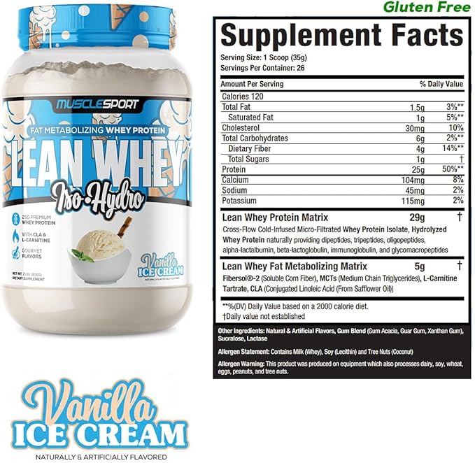 Musclesport Lean Whey Revolution??Protein Powder - Whey Protein Isolate - Low Calorie, Low Carb