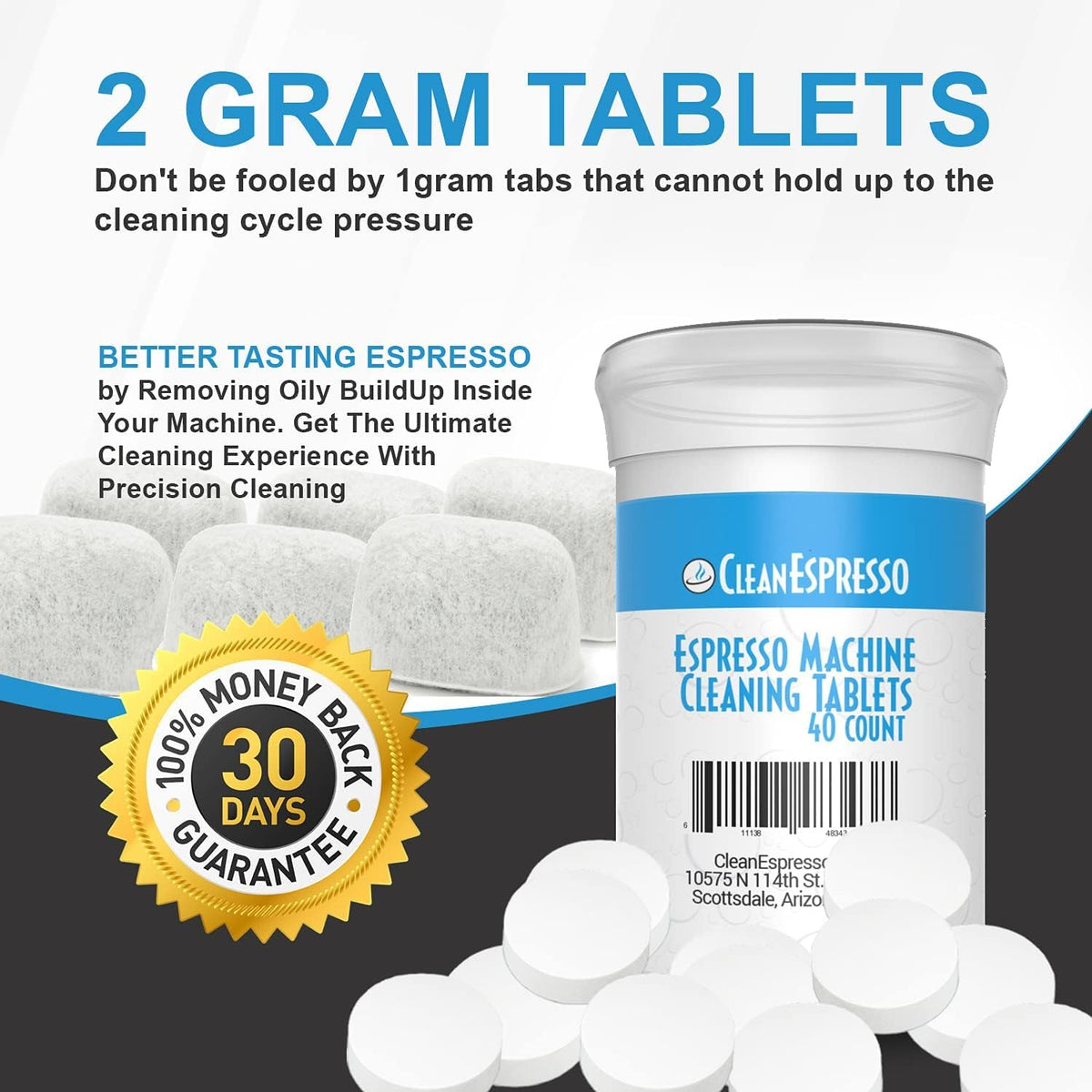 CleanEspresso - Designed For Breville Cleaning Kit - 40 Cleaning Tablets and 6 Water Filters for