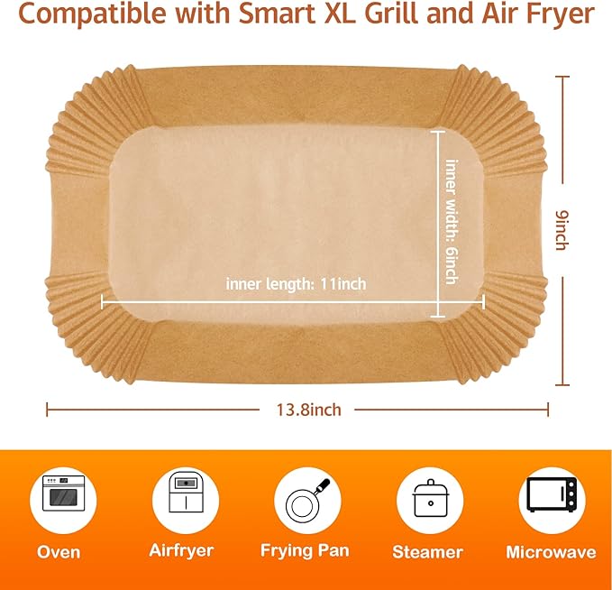 Ninja Smart XL Air Fryer Liners - 120 Pcs Disposable Parchment Paper Rectangular For Ninja Foodi