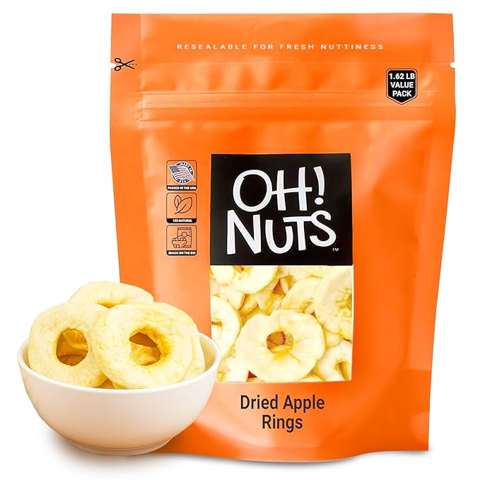 Oh! Nuts Dried Apple Rings - Apple Slices - 26 oz - Dried Apples - No Sugar Added - Dehydrated
