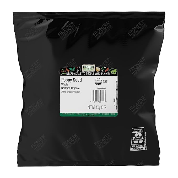Frontier Co-op Organic Whole Poppy Seed 1lb