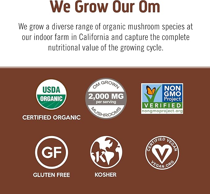 OM MUSHROOM SUPERFOOD Coffee Blend Mushroom Powder, 6.24 Ounce Canister, 30 Servings, Organic