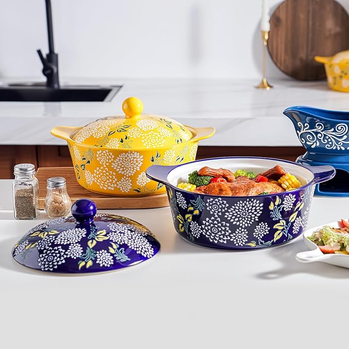 Wisenvoy Casserole Dish With Lid - Ceramic Baking Dishes For Oven