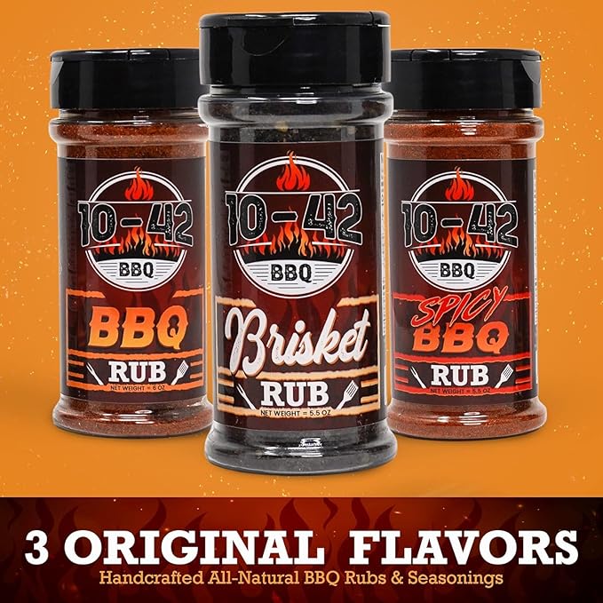 10-42 BBQ Brisket Rub (NO MSG, 0 Calorie) | All-Natural Spice Seasoning for Steak, Rib, Meat | Beef