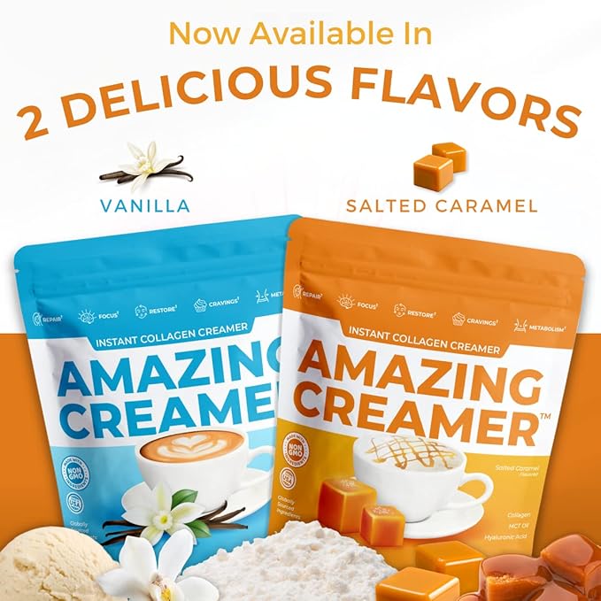 Superfoods Company Amazing Creamer with Collagen - Keto Creamer-Hyaluronic Acid & MCT Oil - Brain