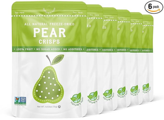 Nature’s Turn Freeze-Dried Pear Crisps – Healthy, Gluten-Free, Crispy & Delicious, Plant-Based