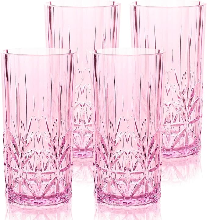 BELLAFORTE Shatterproof Tritan Tall Tumbler, Set of 4, 18oz - Myrtle Beach Drinking Glasses