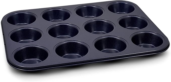Zyliss E980200 Non-Stick 12 Hole Muffin Tin | Carbon Steel | Dark Blue | Baking Tins/Yorkshire