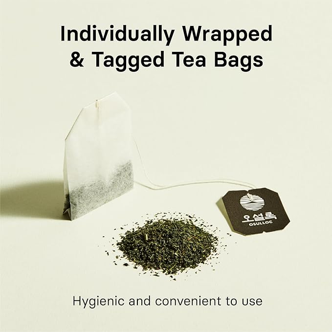 OSULLOC Pure Green Tea (Mild, Clean tasting Aroma), USDA Organic, Premium Blended Tea from Jeju