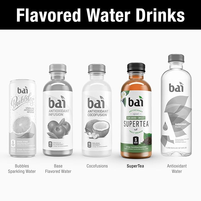 Bai Iced Tea, Socorro Sweet, Antioxidant Infused Supertea, Crafted with Real Tea (Black Tea, White