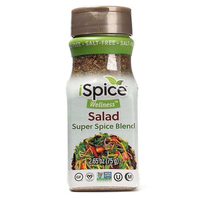 iSpice - Salt-Free | Sugar free | 100% Pure Wellness Salad Seasoning Fat Free Super Spice Blend |