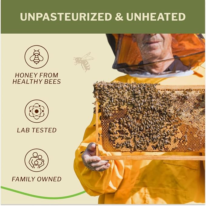 Oneroot 100% Organic Canadian Flower Honey - 17.6 Oz/1.1 Lbs, White Honey Wildflower Unfiltered