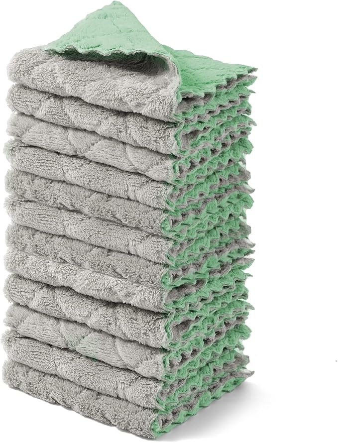 kimteny 12 Pack Dish Towels, 10x10 in Premium Dish Cloths, Super Absorbent Kitchen Towels Coral