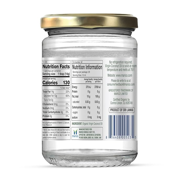 "Parachute Naturalz Organic Virgin Coconut Oil | Cooking Oil, Hair Oil, Body Oil & Oil Pulling |