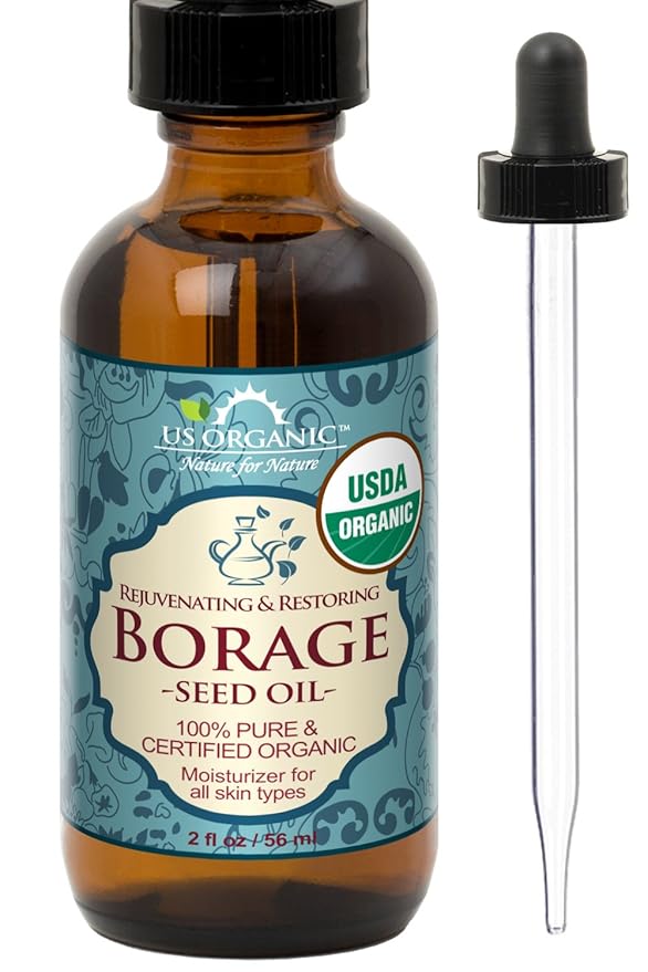 US Organic Borage seed Oil (18% GLA), USDA Certified Organic, 100% Pure & Natural, Cold Pressed