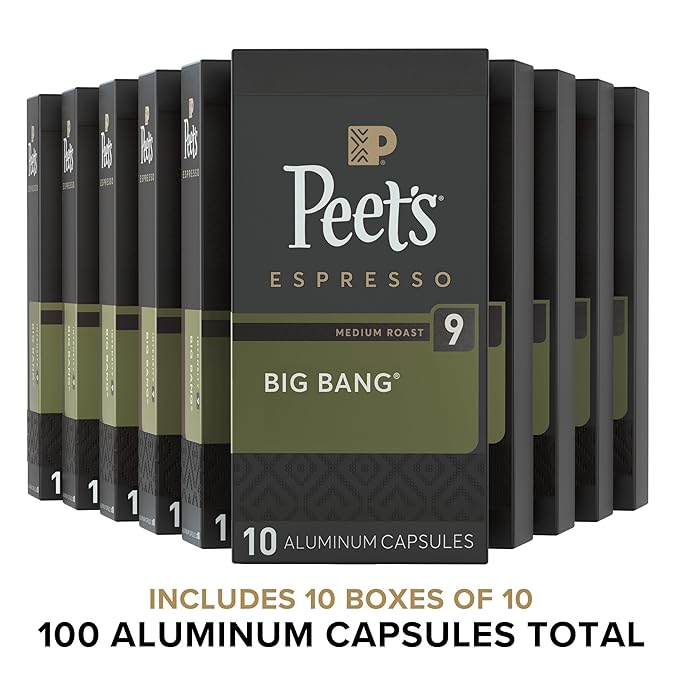 Peet's Coffee, Medium Roast Espresso Capsules, Compatible with Nespresso Original Machines - Big
