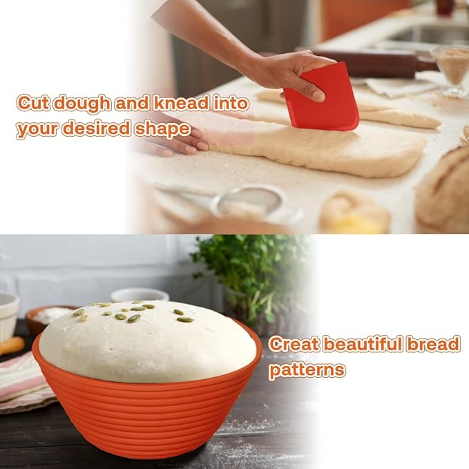 Silicone Banneton, Sourdough Bread Baskets (Set of 6, 5 Inch), Round Proofing Bread Bowls with