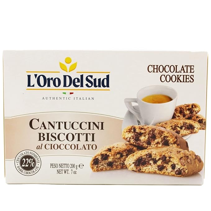 L'Oro Del Sud Chocolate Biscotti, Cantuccini d'Abruzzo, Italian Cookies Madewith Real Quality