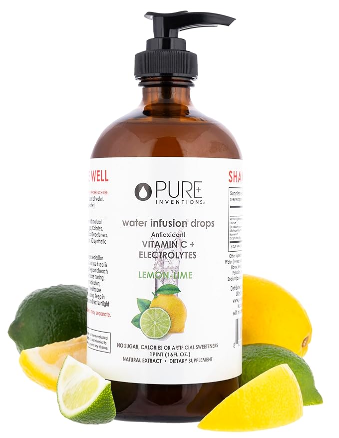 Pure Inventions - Lemon Lime Water Infusion Drops - Antioxidants, Vitamin C & Electrolytes - Health