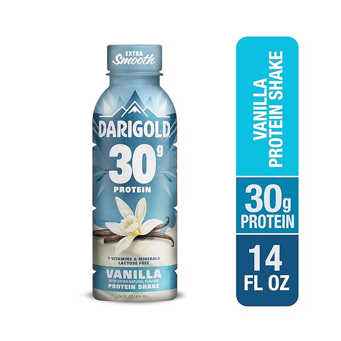 Darigold Ready to Drink Vanilla Protein Shake, 30g Protein, No Added Sugar, Lactose Free, Only 160
