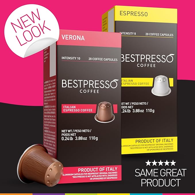 Bestpresso Coffee for Nespresso Original Machine 120 pods Genuine Espresso Ristretto Blend(High