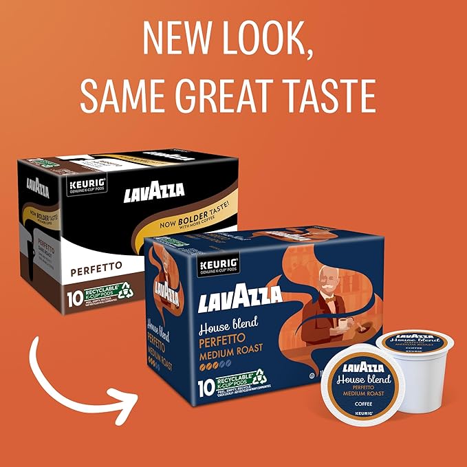 Lavazza House Blend Perfetto, Single-Serve Keurig K-Cup Pods, Medium Roast Coffee, 60-Count Box (6