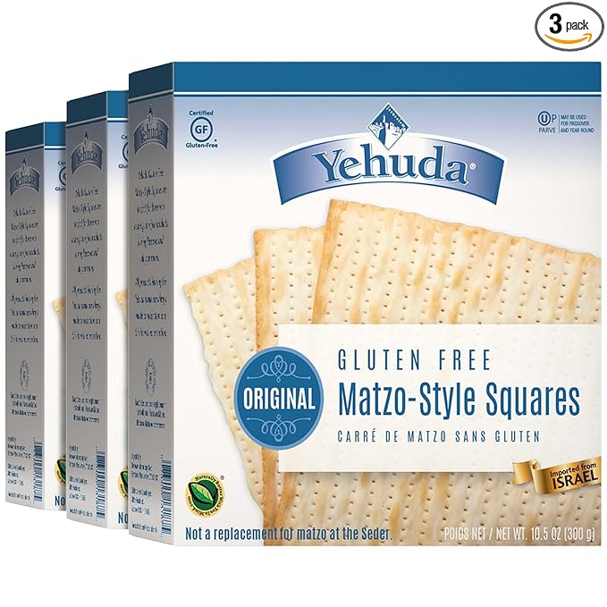 Yehuda Matzo Squares Gluten-Free 10.5 Ounce Pack of 3