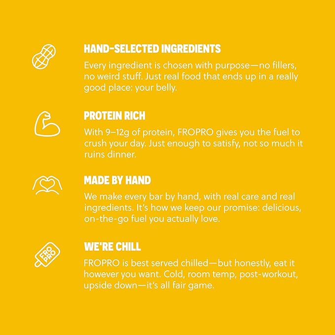 FROPRO Plant Protein Snack Bars - Plant Based Protein Bars, All-Natural, Gluten, Dairy, & Soy Free
