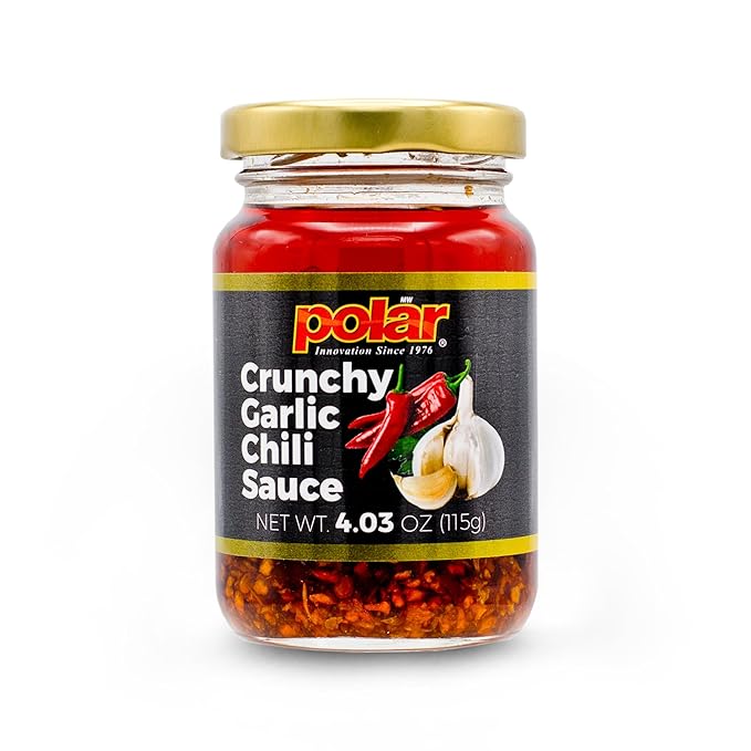 Polar Crunchy Garlic Chili Sauce 4.03oz (Pack of 12), Extra Crispy Chili Oil, Savory Umami Topping