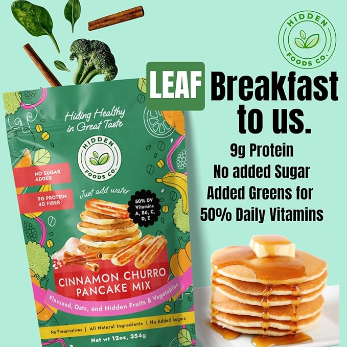 Hidden Foods Cinnamon Pancake Golden Brown Monk Fruit Cinnamon Bun Pancake - Fiber and Protein