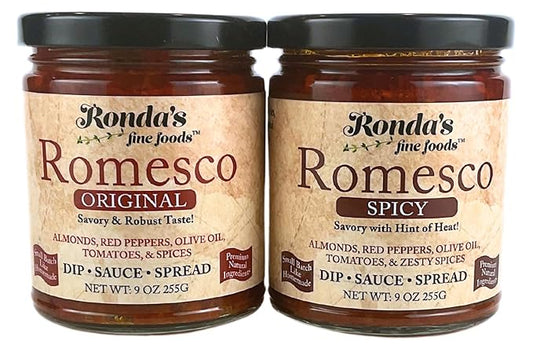 Original & Spicy Romesco Dip, Spread, Topping & Sauce ??2CT 9.0oz Variety Pack - Thick, Small-Batch