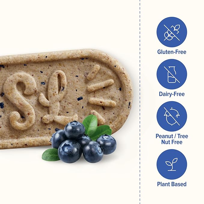 Sweet Loren's Vegan Breakfast Biscuits | Blueberry | 4g Protein, 19g Whole Grains | Plant Based