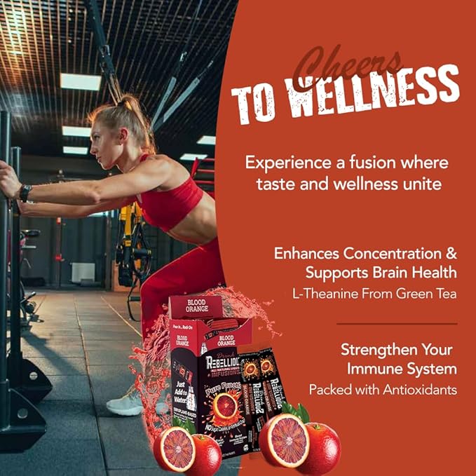 Rebellious Blood Orange Organic Drink Mix ??Organic Zero Calorie Energy Drink Mix | Monk Fruit &