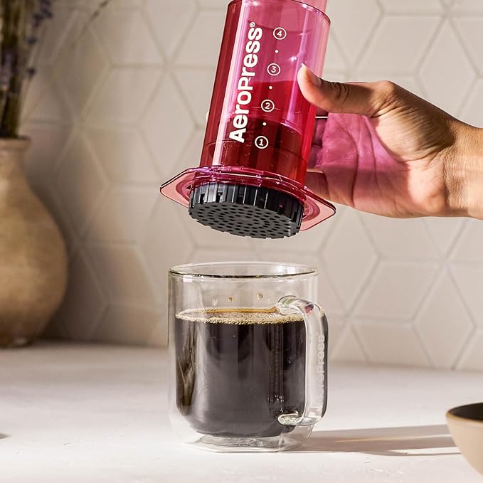 AeroPress Clear Pink Coffee Press – 3 In 1 Brew Method Combines French Press, Espresso, Full Bodied