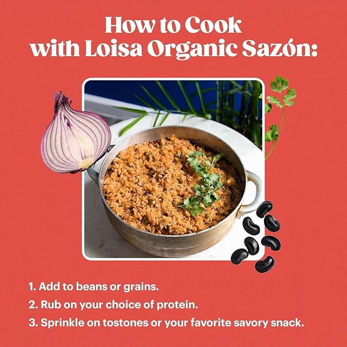 Loisa Seasoning, USDA Organic, Non-GMO, No-MSG, No Preservatives, No Artificial Coloring, No