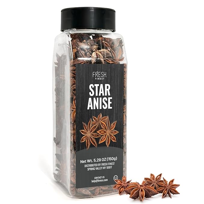 Fresh Finest Whole Star Anise 5.29oz - Premium Quality Star Anise Whole - All-Natural, Non-GMO