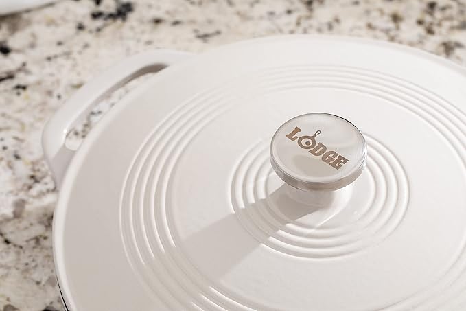 Lodge 3.6 Quart Enameled Cast Iron Oval Casserole With Lid??Dual Handles ??Oven Safe up to 500ì§?F