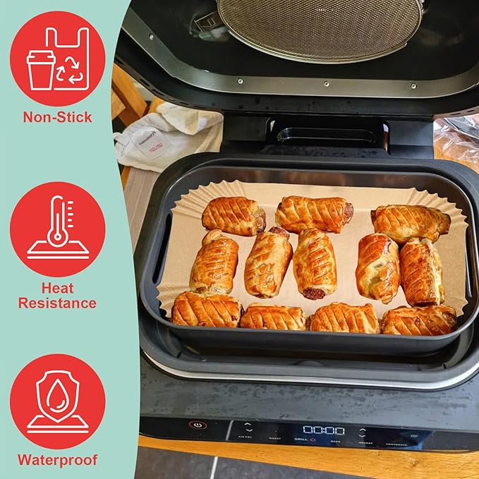 Air Fryer Basket & Paper Liner for Ninja FG551 Foodi Smart XL 6-in-1 Indoor Grill,Non-Stick Air