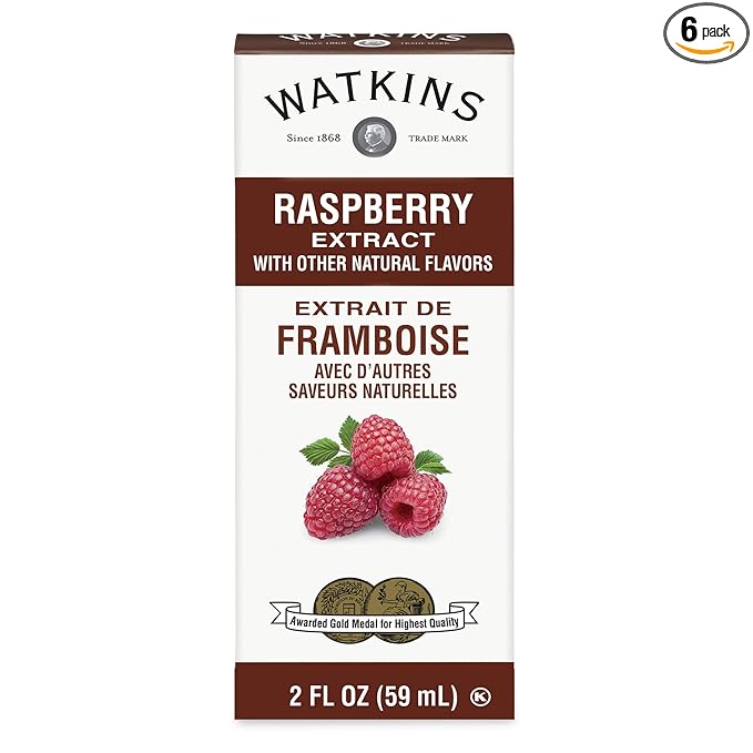 Watkins Raspberry Extract with Other Natural Flavors, 2 oz. Bottles, Pack of 6 (Packaging May Vary)