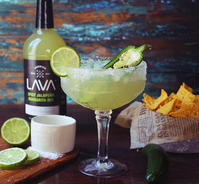 (3 Pack) LAVA Premium Spicy Jalape챰o Margarita Mix by LAVA Craft Cocktail Co., Made with Real
