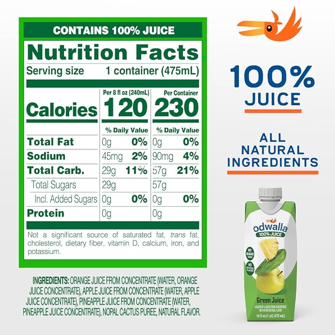 Odwalla Green Juice ??Green Drink with Nopal Cactus, Apple, Orange & Pineapple ??Natural