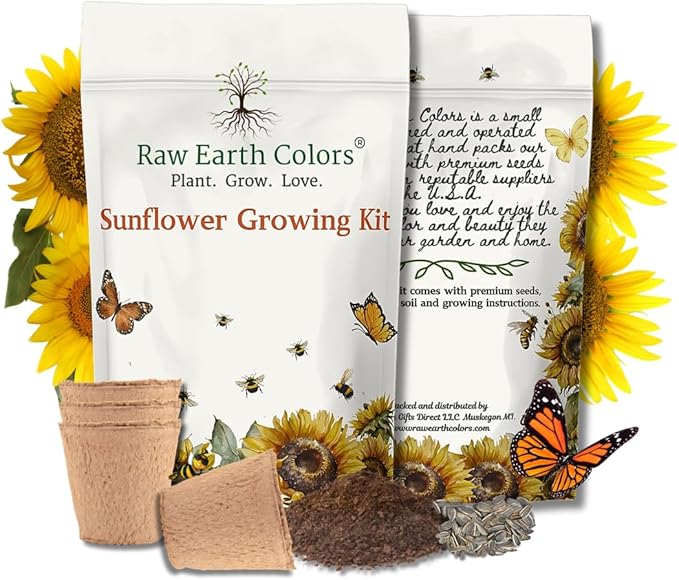 Sunflower Grow Kit with Mammoth Flower Seeds for Planting!